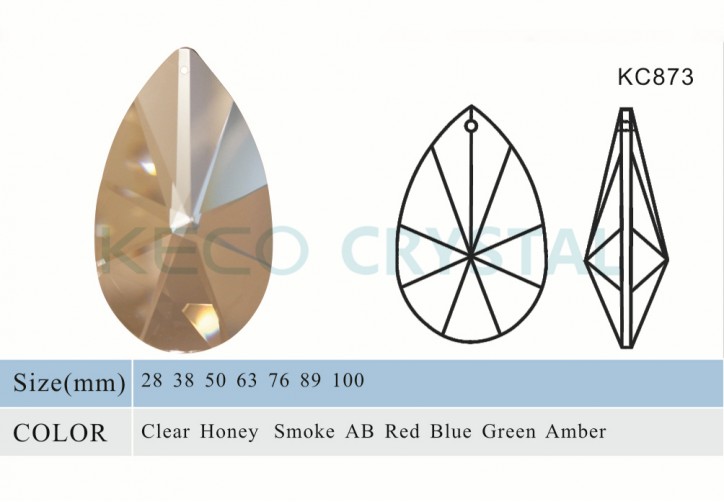 pear shape crystal chandelier parts-(KC873)