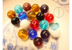 polished glass beads with center hole-(KC004)